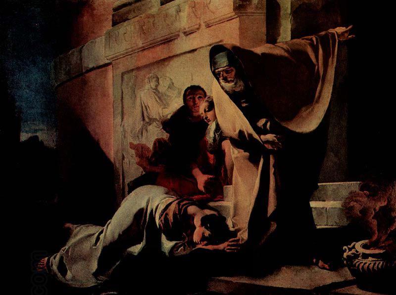 Giovanni Battista Tiepolo Die Verstobung der Hagar oil painting picture